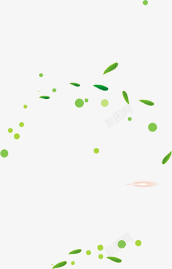 绿色清新漂浮树叶圆形气泡素材