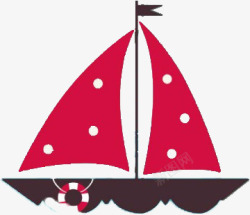 红色小帆船素材