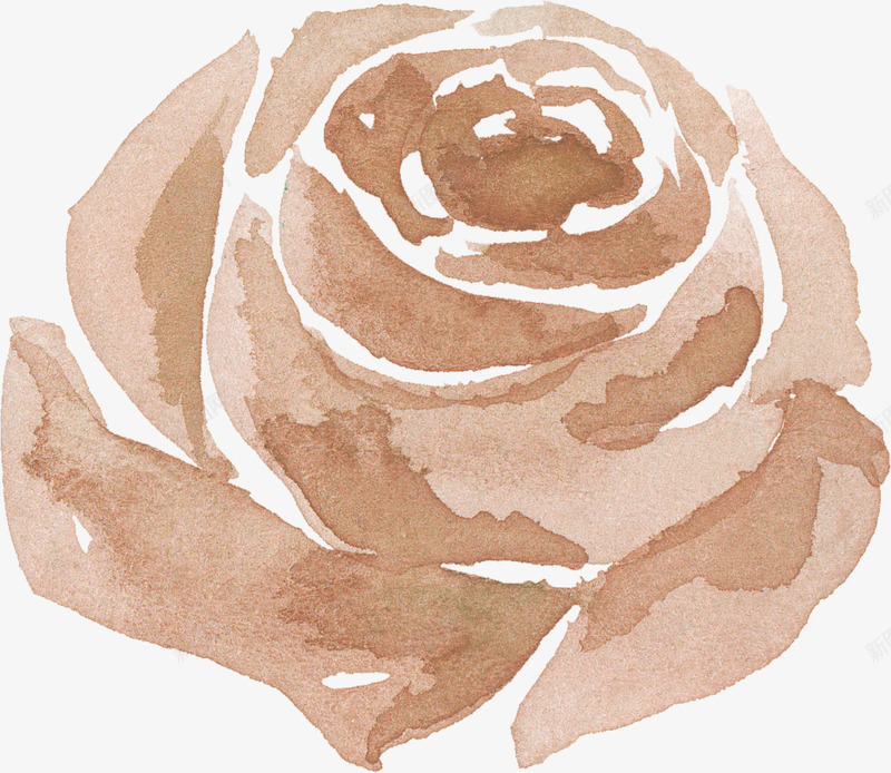 棕色水墨玫瑰花朵png免抠素材_88icon https://88icon.com 水墨 玫瑰花朵 简图 美丽的 花卉 花瓣 装饰