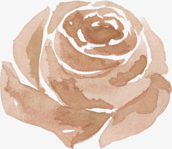 棕色水墨玫瑰花朵素材