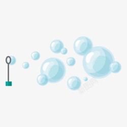 透明肥皂泡卡通蓝色气泡高清图片