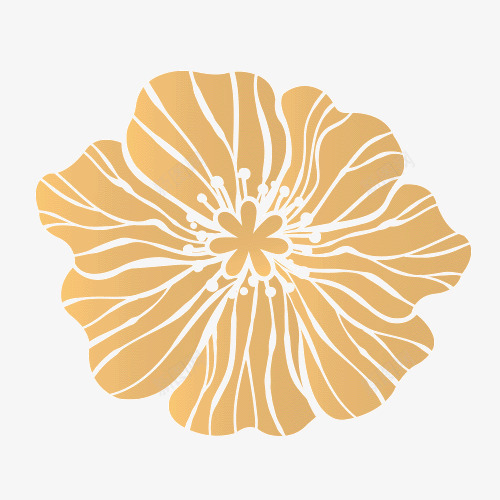 金色花朵手绘简图png免抠素材_88icon https://88icon.com 手绘图 美丽的 花卉 花朵 花瓣 花蕊 金色花朵