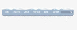 网页设计导航条冬季蓝色精美导航条高清图片