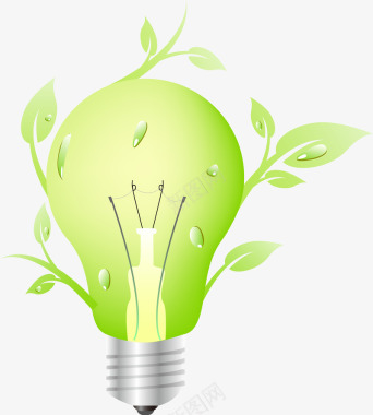 绿色能源图标绿色节能灯泡矢量图图标图标