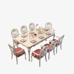 创意欧式方形桌子北欧餐桌素材