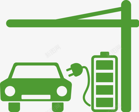 绿色环保图标绿色加油的小汽车图标图标