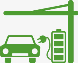 小汽车设计图标绿色加油的小汽车图标高清图片