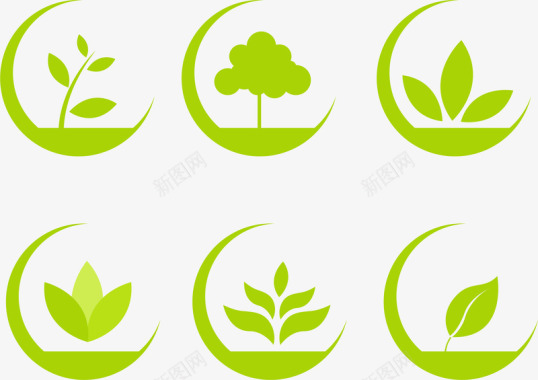 绿色环保图标元素绿色环保小图标矢量图图标