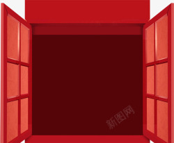 窗口打开红色中国风打开的窗口高清图片