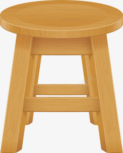 褐色木质圆椅家具素材