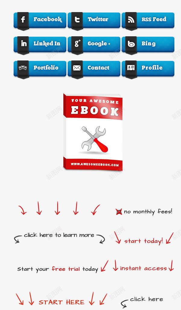 网页按钮标签元素PSDpsd免抠素材_88icon https://88icon.com PSD素材 download 下载 书 信息 安卓 手机 按钮 文字 标签 箭头 设置