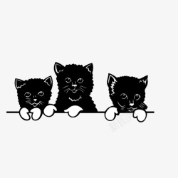 三只可爱小猫素材