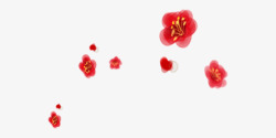 红色桃花瓣飞舞浪漫效果元素素材