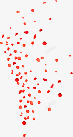 红色漂浮玫瑰花瓣素材