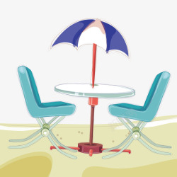 海滩上的桌椅素材