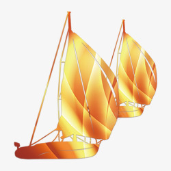 金色梦想起航帆船年会元素素材