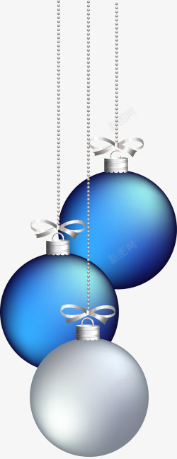 冬日圣诞节蓝色挂饰素材