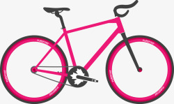红色女用自行车矢量图素材