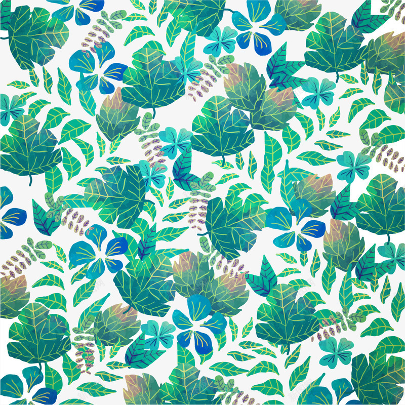 绿色自然树叶背景矢量图ai免抠素材_88icon https://88icon.com 叶子 树叶 植物素材 绿色 背景装饰 矢量图