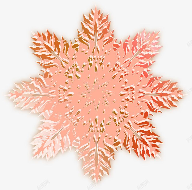 粉色雪花镂空圣诞节图案png免抠素材_88icon https://88icon.com 圣诞 粉色 雪花