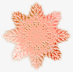 粉色雪花镂空圣诞节图案素材