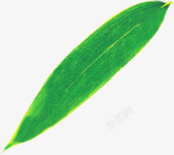 绿色清新飘浮树叶竹叶素材