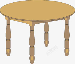 4条腿的木质圆桌素材