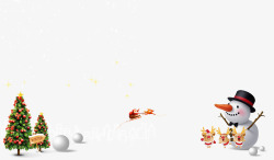 圣诞树雪人素材