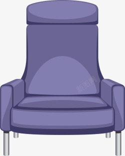 紫色卡通沙发椅子素材