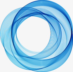 蓝色动感线条圆环矢量图素材