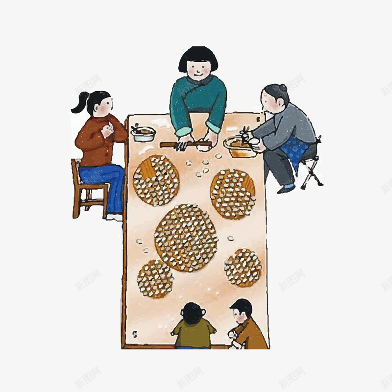 一家人包饺子2png免抠素材_88icon https://88icon.com 一家人 一家人包饺子 包饺子 团聚 好运吉祥 好运图 年夜饭 水饺 温馨和谐 皮薄馅多 美味可口