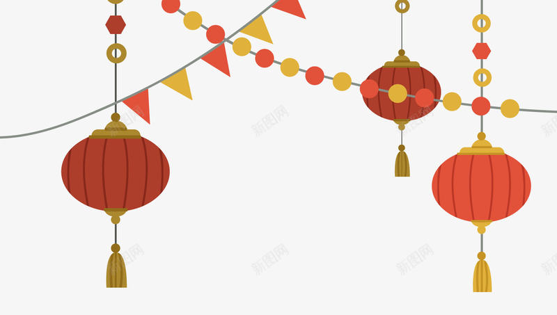 卡通红色新年灯笼png免抠素材_88icon https://88icon.com 卡通灯笼 喜庆 彩旗 彩灯 新年装饰 春节灯笼 红色灯笼