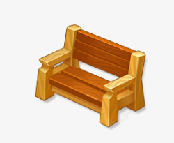 手绘木头公园椅子长椅素材