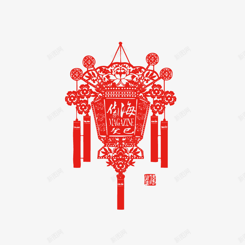 红色喜庆剪纸元素png免抠素材_88icon https://88icon.com 剪纸 喜庆 庆祝 新年 春节 福字 红色 花纹 装饰