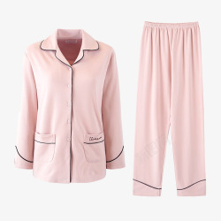 长袖纯棉睡衣粉色长袖纯棉睡衣高清图片