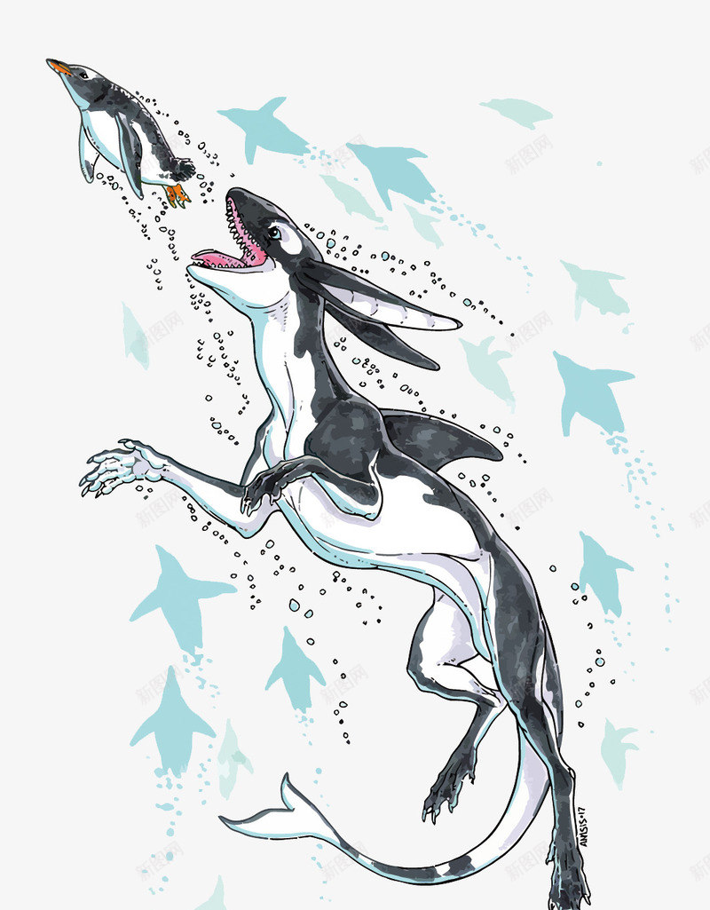 企鹅和恐龙png免抠素材_88icon https://88icon.com 企鹅 卡通 恐龙 恐龙PNG矢量图 恐龙免扣PNG图 手绘 矢量恐龙