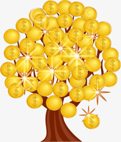 大树上的金币金币大树高清图片