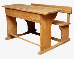 复古木质课桌椅素材