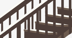 手绘扁平化楼梯间插图素材