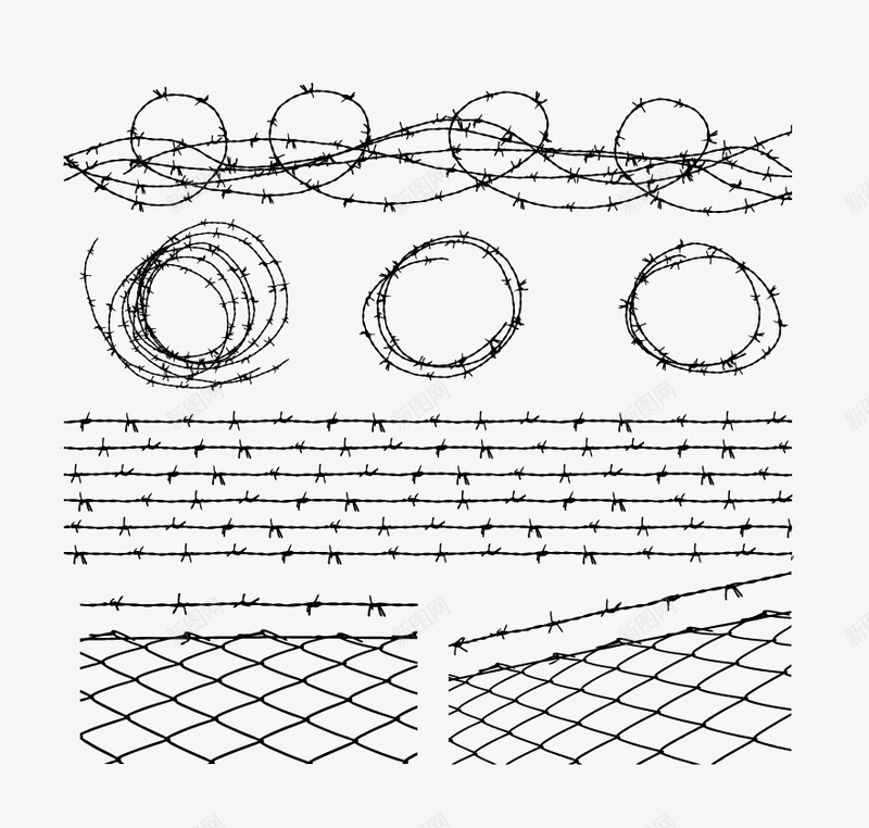 铁丝png免抠素材_88icon https://88icon.com 圆形 矢量铁丝 网格 铁丝