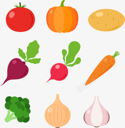 扁平化蔬菜水果矢量图素材