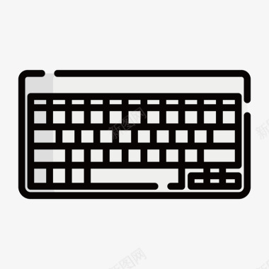 键盘灰色手绘线稿键盘矢量图图标图标