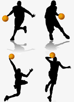 篮球运动剪影素材