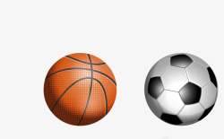 彩色足球篮球立体逼真矢量图素材