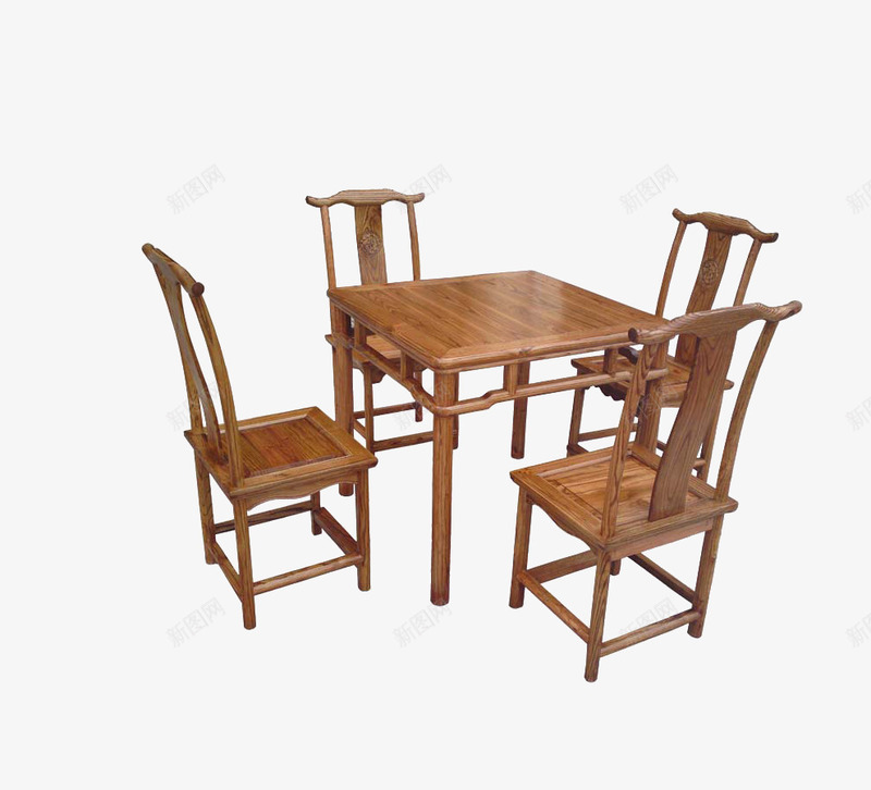 一套桌椅png免抠素材_88icon https://88icon.com 复古 家具 木头 木桌子 椅子