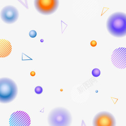 几何图形活动卡通彩色漂浮彩球高清图片