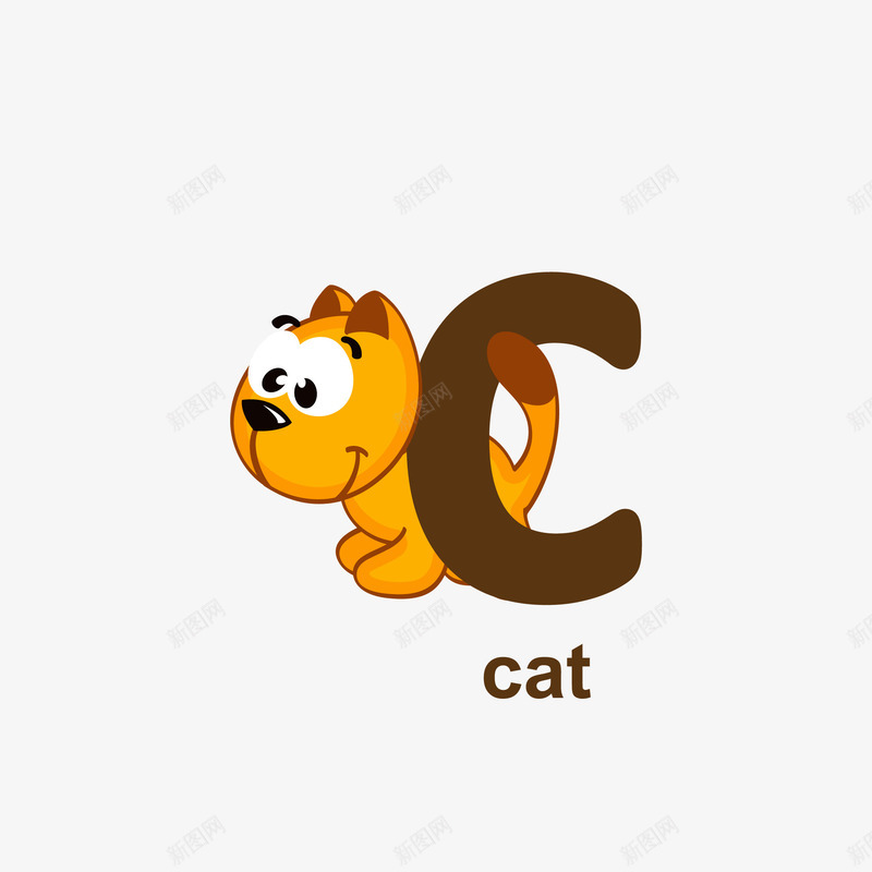 可爱小猫字母C矢量图eps免抠素材_88icon https://88icon.com cat 卡通字母 可爱 可爱小猫 字母 字母C 矢量图