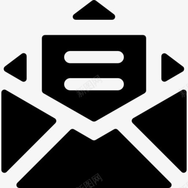 电子邮件在填回开信封的一封信里图标图标