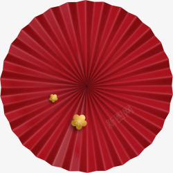 红色立体伞面花朵素材