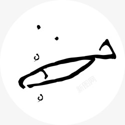 鱼框简单线条鱼矢量图高清图片